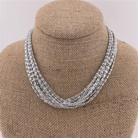 Sarah Coventry Silvery Cascade Line Multi Strand Gem