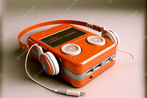 Premium Photo | Walkman with headphones and headphones to listen to music in technology concept