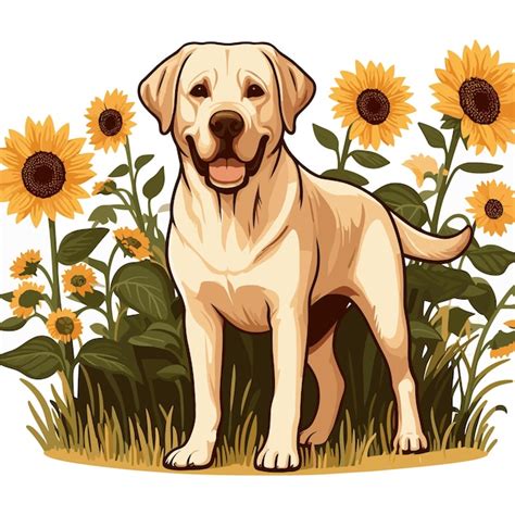 Premium Vector Cute Labrador Retriever Dog Cartoon Vector Style White