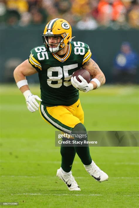 Tucker Kraft Of The Green Bay Packers Runs For Yards During A Game