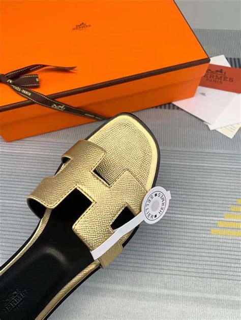 Hermes Oran Sandal Gold For Women Fernize