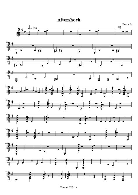 Aftershock Sheet Music Aftershock Score HamieNET