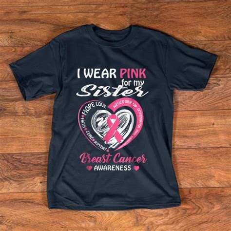 Official I Wear Pink For My Sister Breast Cancer Awareness Shirt Kutee Boutique