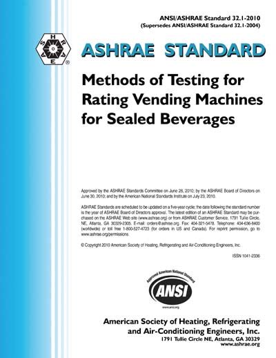 Ansi Ashrae Standard Methods Of Testing For Rating Vending