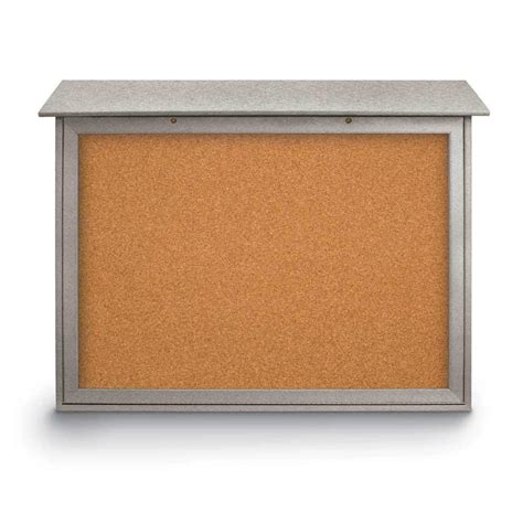 United Visual Products Enclosed Cork Bulletin Board 45 Wide 36