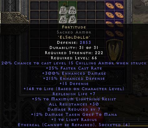 Perfect Eth Sacred Armor Fortitude Topic D2jsp