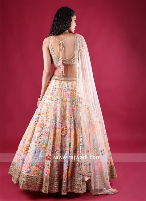 Fairytale Baby Pink Butterfly Mono Net Bridal Lehenga With Blouse And