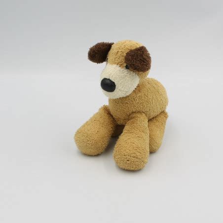 Doudou Chien Beige Marron Blanc Nicotoy