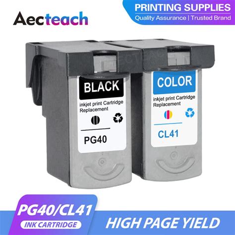 Aecteach 2pcs PG 40 CL 41 PG40 CL41 Cartucho De Tinta Para Canon Pixma