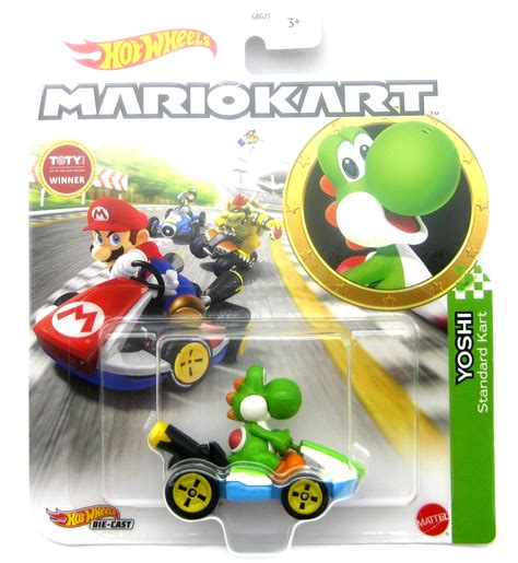 Hot Wheels Mario Kart Yoshi Standard Kart Blau Wei Gr N Modelle Alles Gute