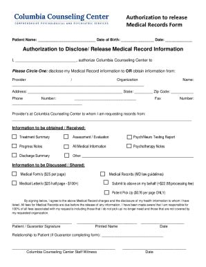 Fillable Online Samples Of Medical Records Release Authorization