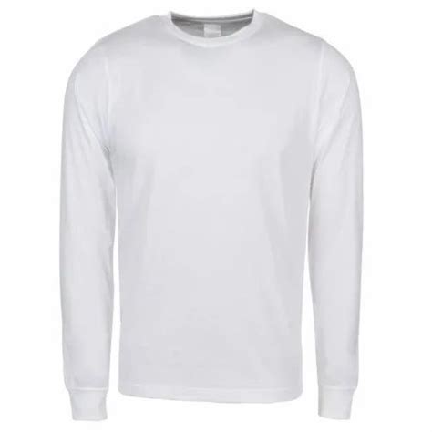 Plain Round Men S Full Sleeves White T Shirt At Rs 200 In Bhiwandi ID