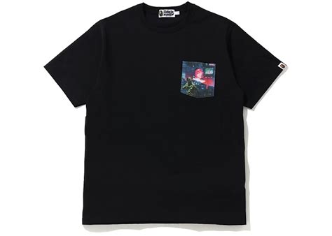 Bape Neon Tokyo Pocket Tee Black Mens Ss20 Gb