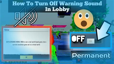 How To Turn Off Bgmi Warning Sound In Lobby Bgmi Lobby Ki Aavaj