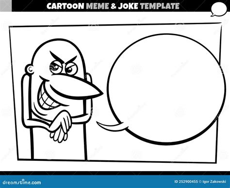 Cartoon Meme Template With Comic Mischievous Dude