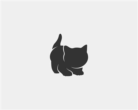 kitten vector silhouette 11293909 Vector Art at Vecteezy