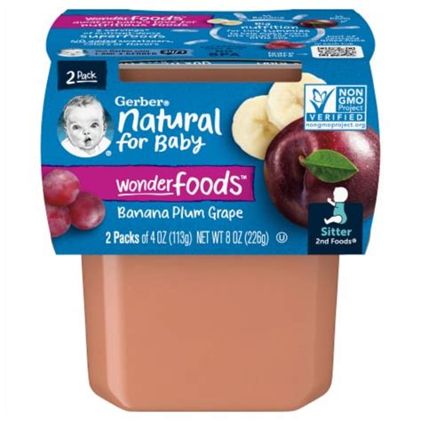 Gerber® 2nd Foods® Banana Plum Grape Baby Food, 2 ct / 4 oz - Kroger