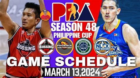 PBA GAME SCHEDULE MARCH 13 2024 PBA SEASON 48 PHILIPPINE CUP DAY 9 PBA