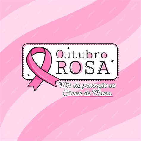 Banner Em Português Para Composição Outubro Rosa Prevenção Do Câncer De