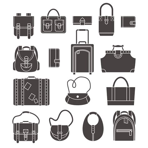 Bags Icons Set 454565 Vector Art At Vecteezy