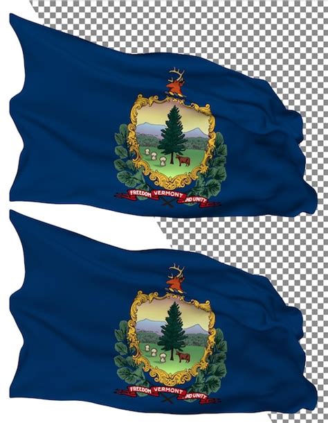 Premium Psd State Of Vermont Flag Waves Isolated In Plain Bump