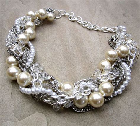 Chunky Pearl Necklace Wedding Jewelry Bridal Pearl Statement Necklace