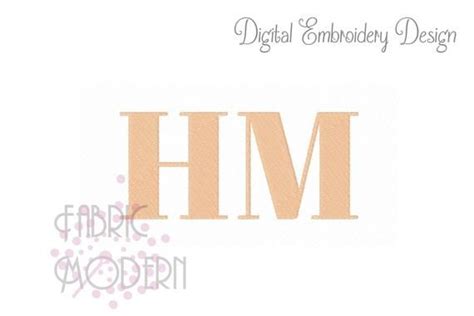 3 Inch Bold Monogram Font Embroidery Design Modern Monogram Etsy