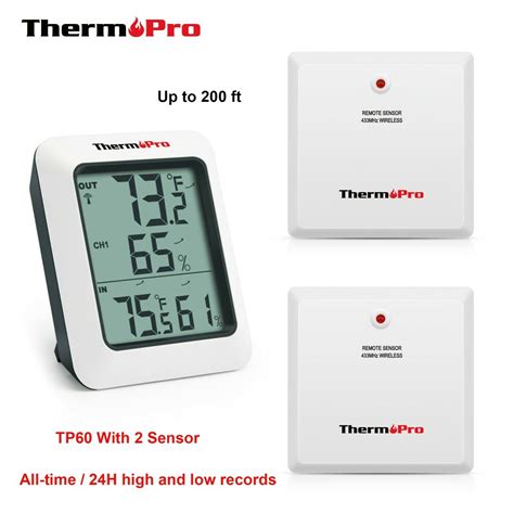 Thermopro Wireless Indoor Outdoor Hygrometer Digital Home Thermometer 2 Sensor Ebay