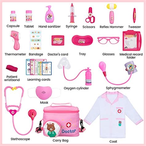 Doctor Kit for Kids, 31-Piece Kids Doctor Playset with Roleplay Costume ...