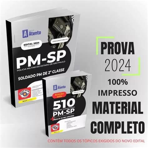 Kit Apostila Pm Sp Soldado Classe Caderno De Quest O