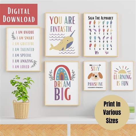 Set Of 48 Boho Educational Posters Homeschool Prints Etsy