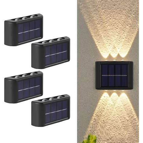 Led Solar Wall Lamp Outdoor Waterproof Up And Down Luminous Lighting