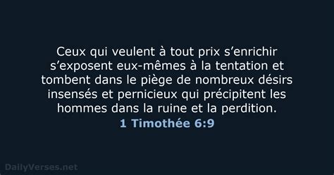 21 avril 2020 Verset Biblique du Jour BDS 1 Timothée 6 9