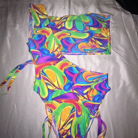 Super Cute Rave Outfit One Shoulder Bikini With Depop