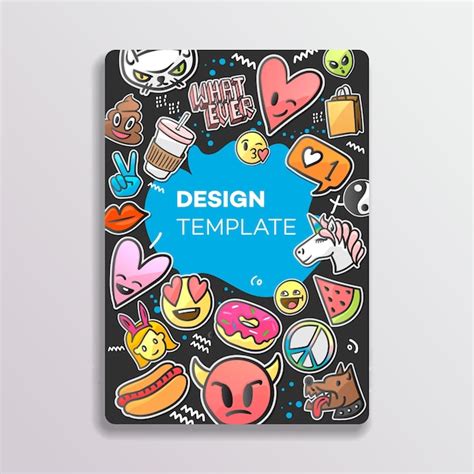 Premium Vector Cover Design With Patches Pattern For Planners And