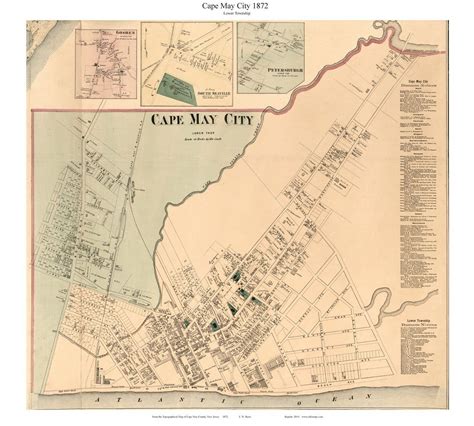 Cape May City 1872 Old Town Map With Homeowner Names New Jersey Reprint ...