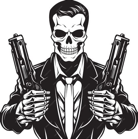 Premium Vector | Gunslingers Ghost The Grim Gunslingers Guns
