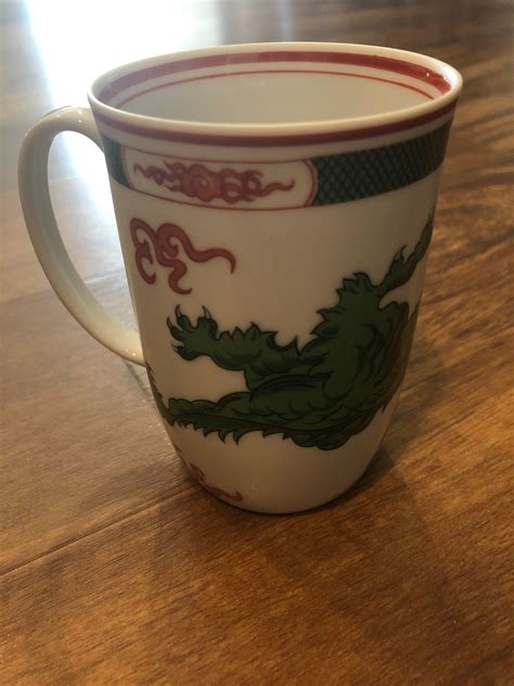 Vintage Fitz And Floyd Inc Dragon Green Crest Mugs Etsy