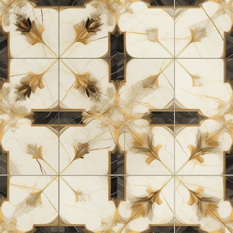 Premium AI Image | A mosaic tile with a flower design on it