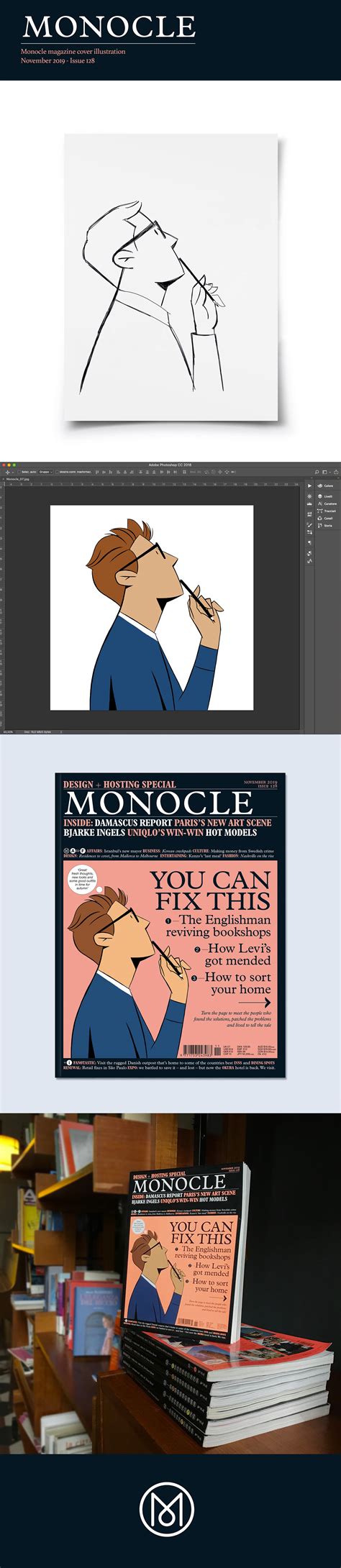 Monocle Magazine Cover Illustration Issue 128 Behance