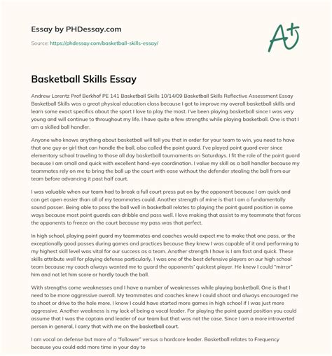 Basketball Skills Essay - PHDessay.com