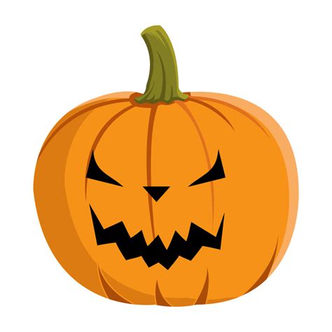 Halloween elements PNG. Pumpkin lantern design with an evil face on a ...