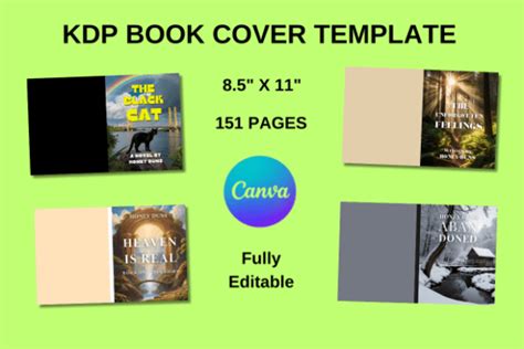 Kdp Book Cover Template Editable Canva Graphic By Digitynpro Creative