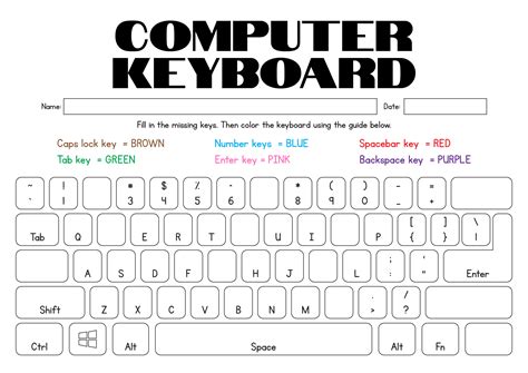 Keyboard Printable Worksheet