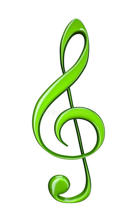 Illustration 3d Av Den Dekorativa G-klav Stock Illustrationer ...