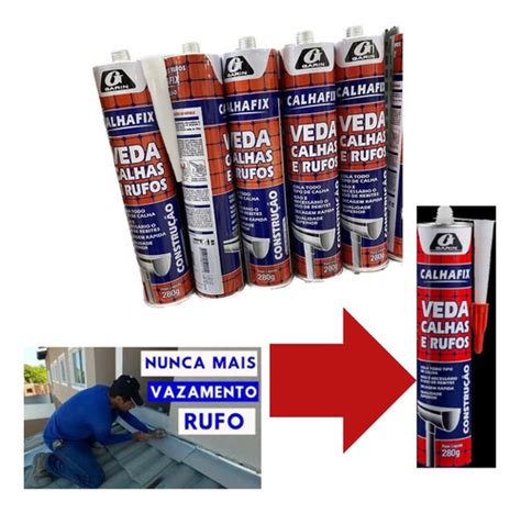 Veda Calha Aluminio Rufos Fix Garin 280g Vedação Entre Telha