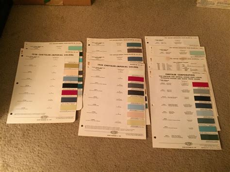 Lot 3 1958 1959 1962 Chrysler Imperial Colors Brochures Color Paint