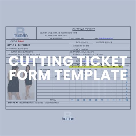 Cutting Ticket Form — Human B