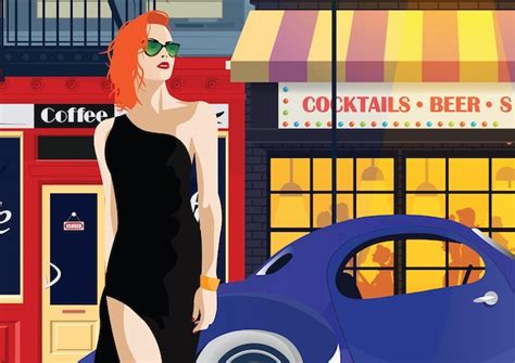 Moda Mulher Em Estilo Pop Art A Garota Nas Ruas De Nova York