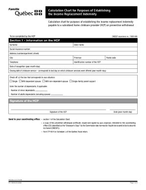 Fillable Online Calculation Chart For Purposes Of Establishing The